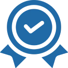 Blue checkmark badge icon