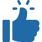 Blue thumbs up symbol