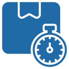 Package with stopwatch icon